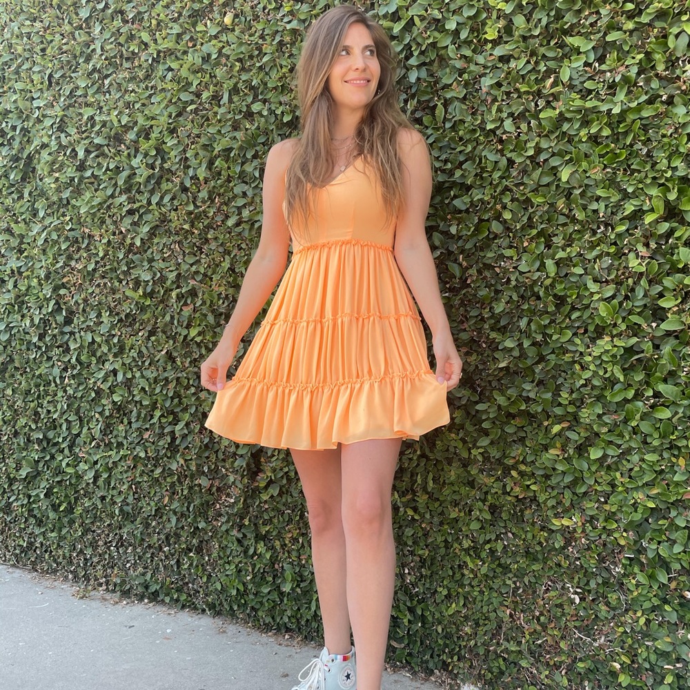Elizabeth and James neon Orange dress